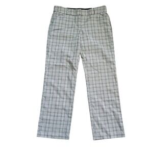 CATO Est. 1946 Grey Blue Plaid Mid-Rise Straight Leg Career Office Pants 8P